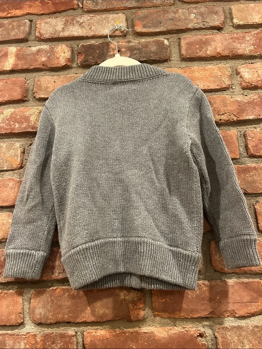 Polo by Ralph Lauren Gray Knit Zip Sweater with Navy Pony